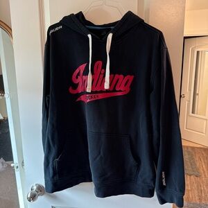 Bauer Black Hoodie with Red Indiana Hockey Print
